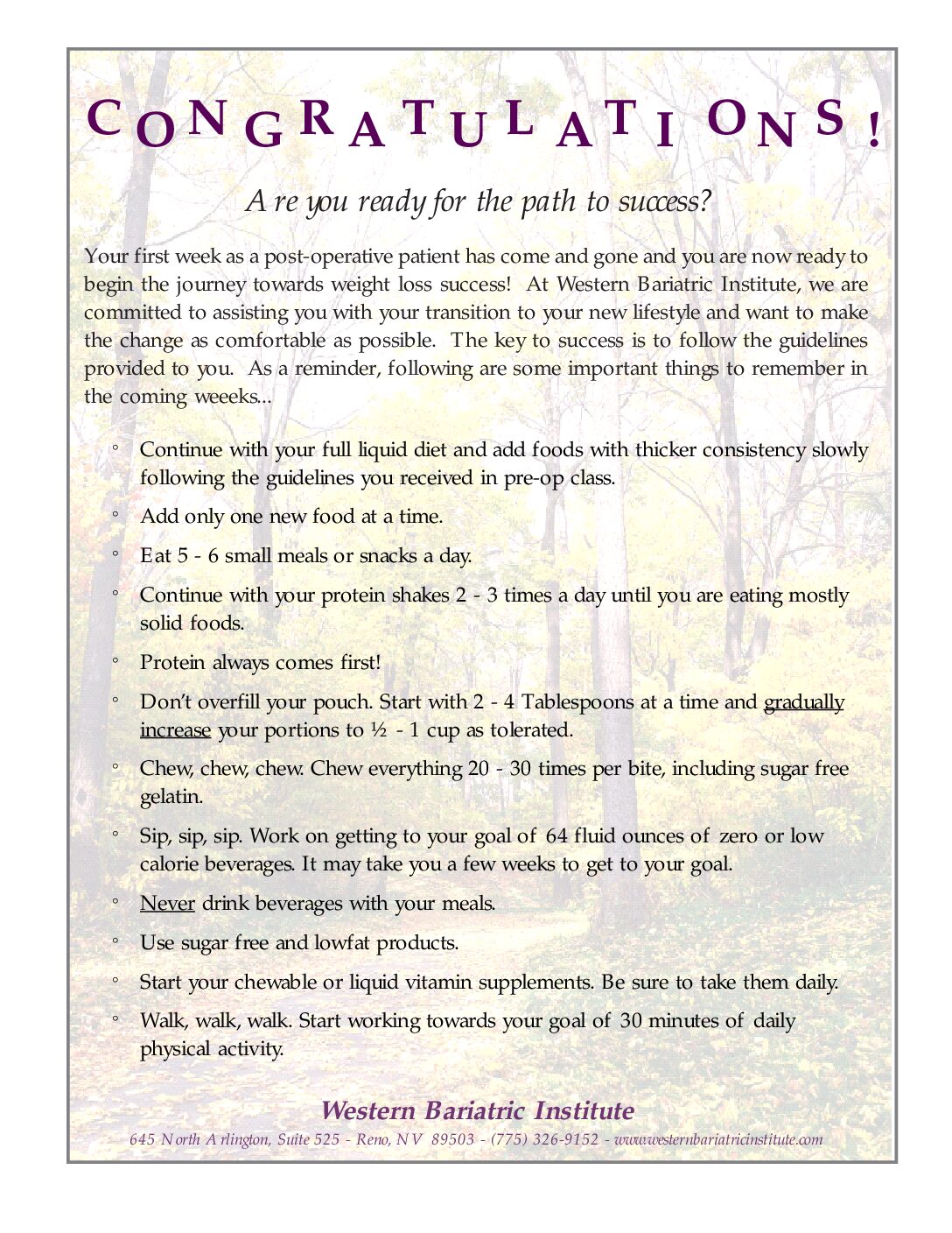 Post-Op Week 1 Handout