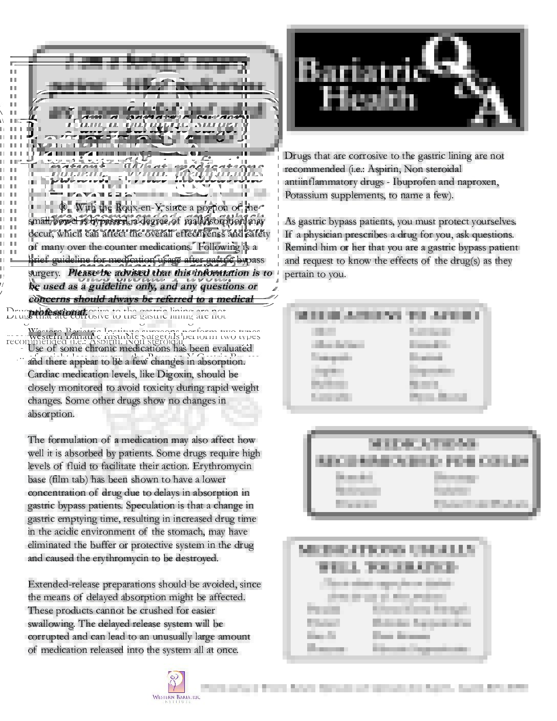 Medication Guidelines for Weight Loss Surgery Patients